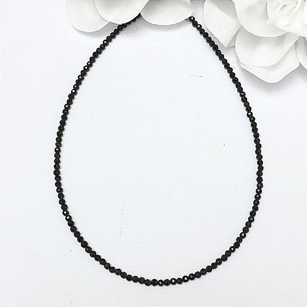 COLAR OBISIDIANA FACETADO