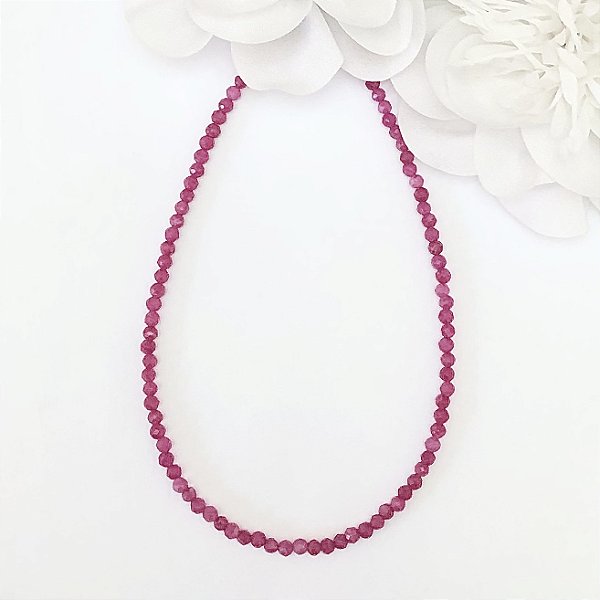 COLAR TURMALINA PINK FACETADO