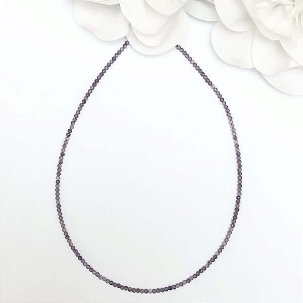 COLAR AMETISTA FACETADO MINI PEDRAS
