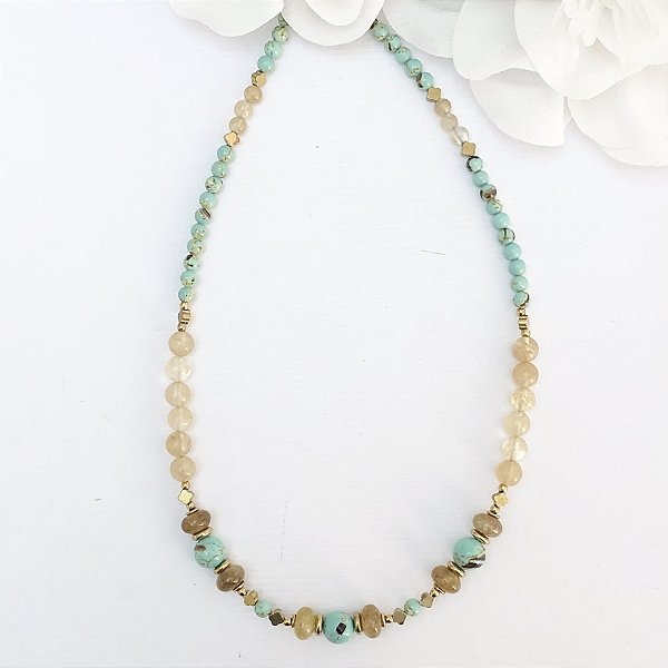 COLAR BOHO LAILA MIX PEDRAS NATURAIS