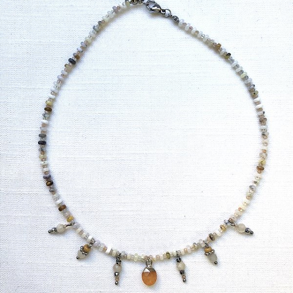 COLAR DALIA AMAZONITA SUN STONE PINGENTE INDIANO TOPAZIO