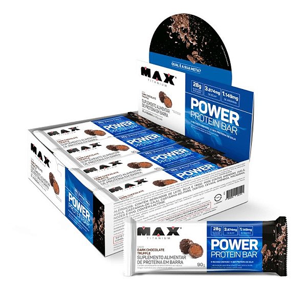 Foto de Power Protein Bar 90g Display Com 8un Max Titanium - Chocolate