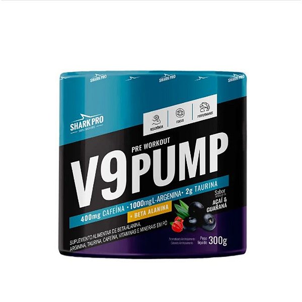 Foto de V9 Pump Pre Treino 300g Shark Pro - Guarana Com Açai