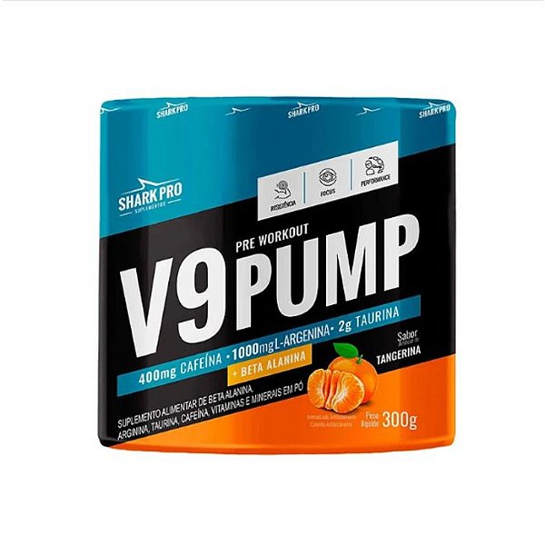V9 Pump Pre Treino 300g Shark Pro - Tangerina