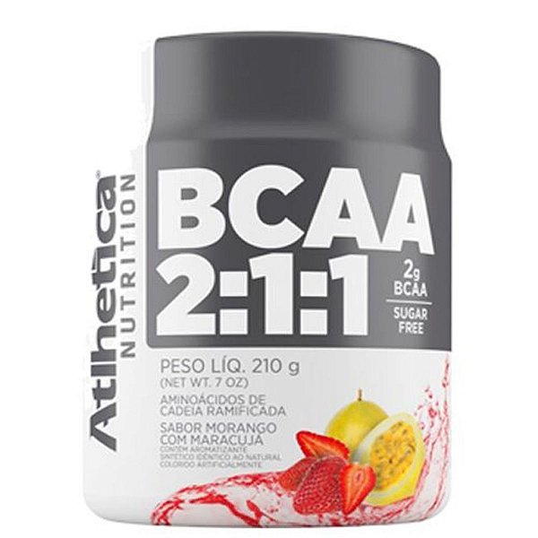100% BCAA 2:1:1 Pote 210g Atlhetica Nutrition - Morango e Maracujá