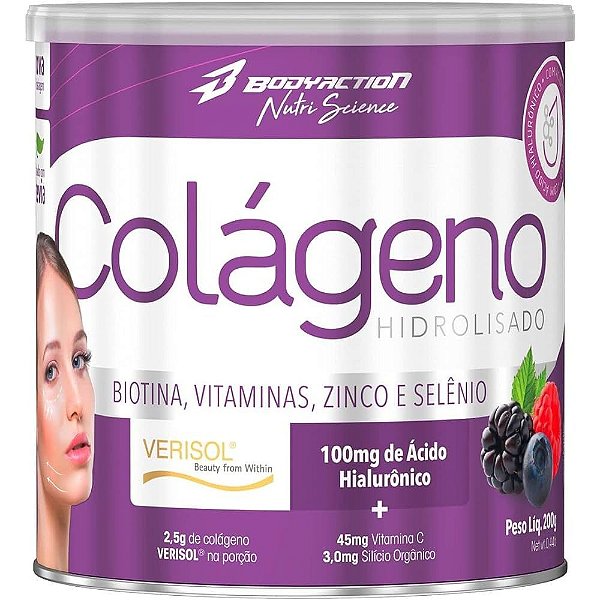 Colágeno Hidrolisado Verisol Em Pó 200g Bodyaction - Frutas Vermelhas