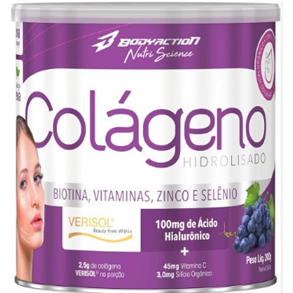 Colágeno Hidrolisado Verisol Em Pó 200g Bodyaction - Uva