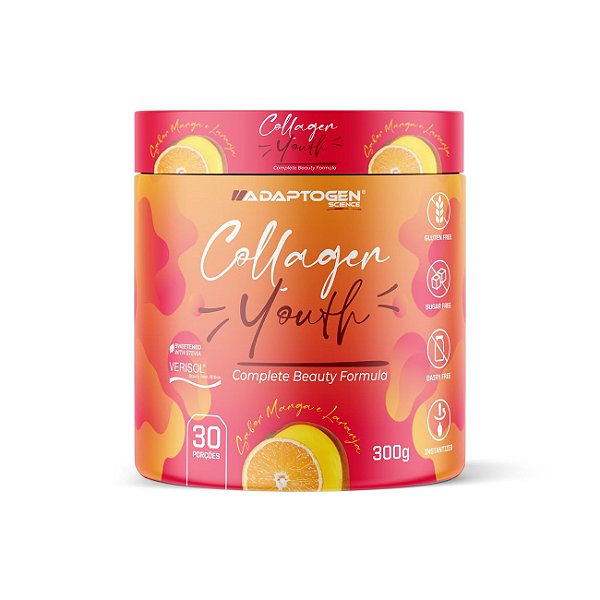 Collagen Youth 300g Adaptogen - Manga com Laranja