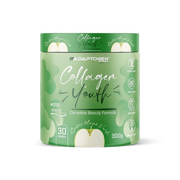 Collagen Youth 300g Adaptogen - Maça Verde