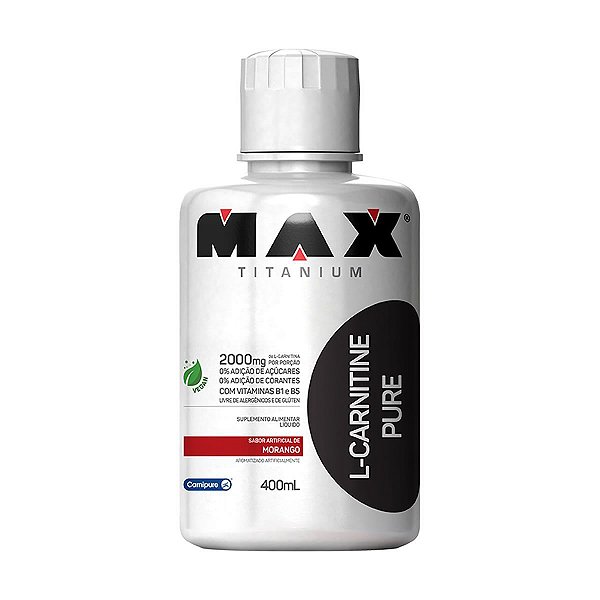 L-Carnitina Pure Liquida 400ml Max Titanium - Morango