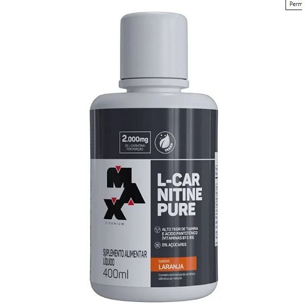 L-Carnitina Pure Liquida 400ml Max Titanium - Laranja