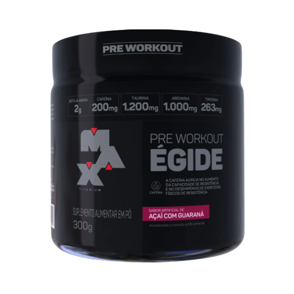 Pré Treino Egide Pote 300g Max Titanium - Guaraná Com Açai