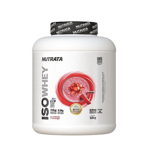 Iso Whey Pote 1.8kg Nutrata - Morango