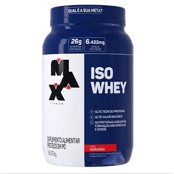 Iso Whey Pote 900g Max Titanium - Morango