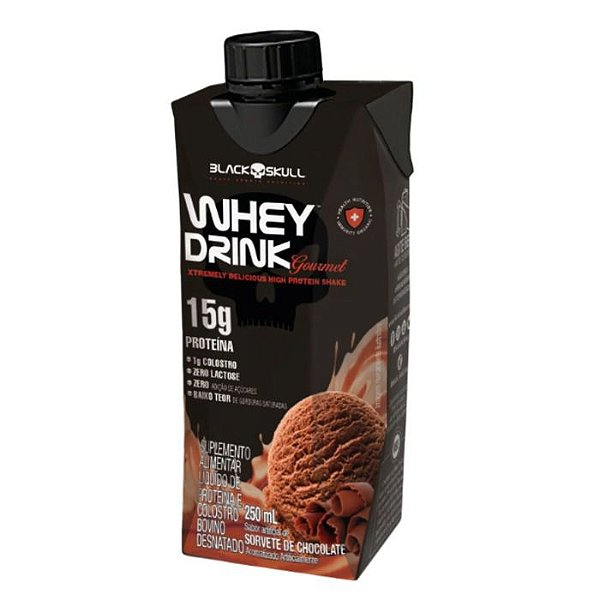 Whey Drink Goumert 250ml Black Skull - Chocolate - Chocolate