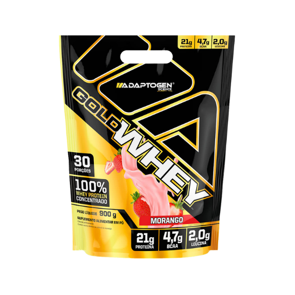 Foto de Gold Whey 900g Refil Adaptogen - Morango