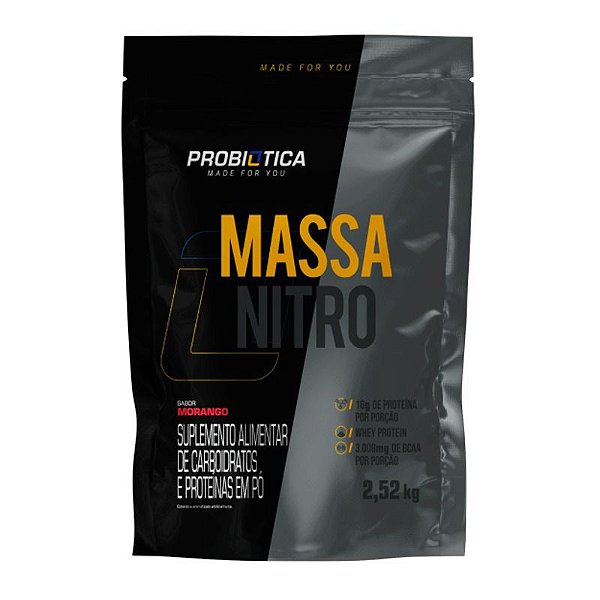Foto de Massa Nitro Refil 2,52kg Probiotica - Morango