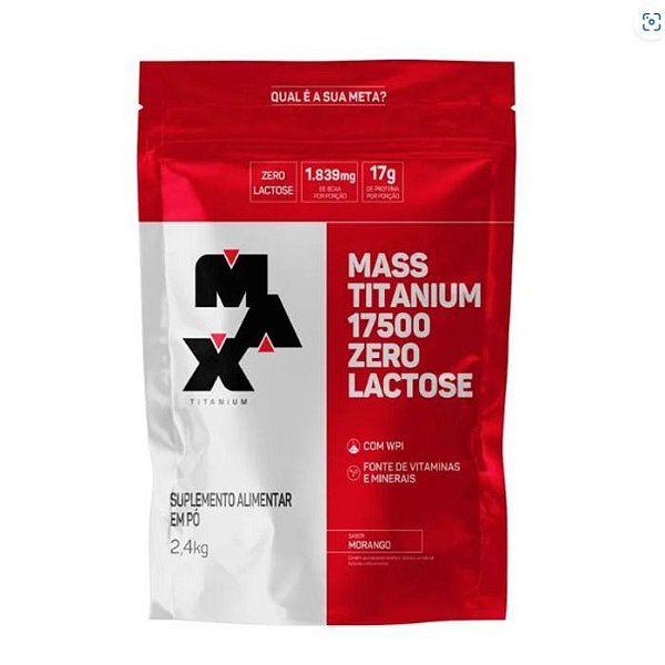 Foto de Mass Titanium 17500 Zero Lactose Refil 2.4kg Max Titanium - Morango