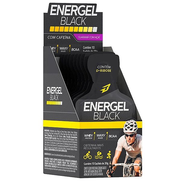 Energel Black Sache 30g Display Com 10un BodyAction - Açai Com Guaraná