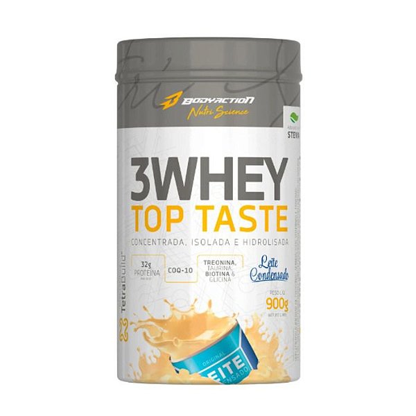 3 Whey Top Tasty 900g BodyAction - Leite Condensado