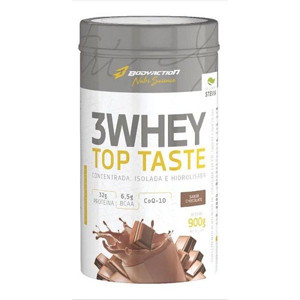 Foto de 3 Whey Top Tasty 900g BodyAction - Chocolate