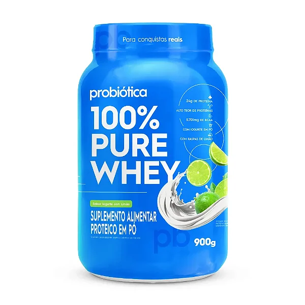 100% Pure Whey Pote 900g Probiótica - Iogurte Com Limão