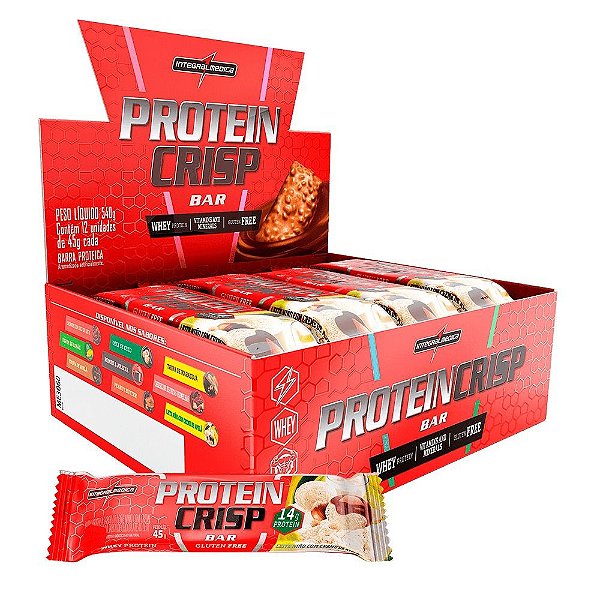 Foto de Crisp Bar 45g Display com 12un Integralmedica - Leite Ninho com Creme de Avela