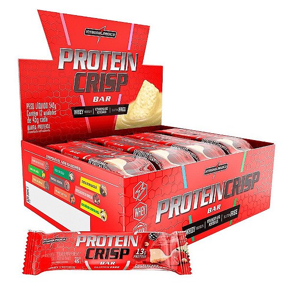 Crisp Bar 45g Display com 12un Integralmedica - Cheesecake Frutas Vermelhas
