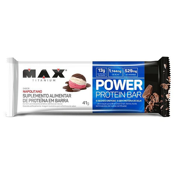 Foto de Power Protein Bar 41g Napolitano Max Titanium