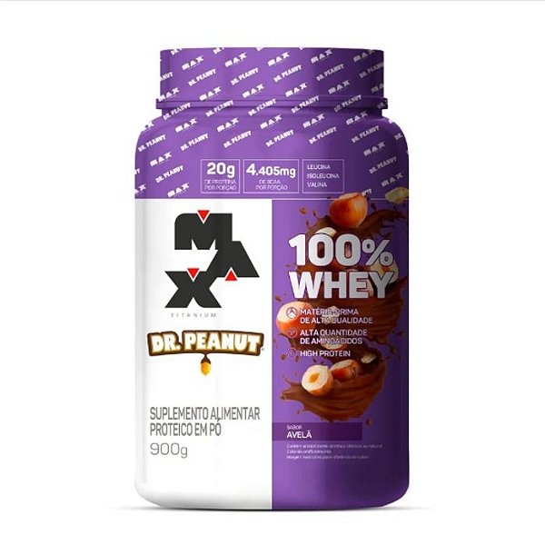 100% Whey Dr Peanut 900g Max Titanium - Avelã