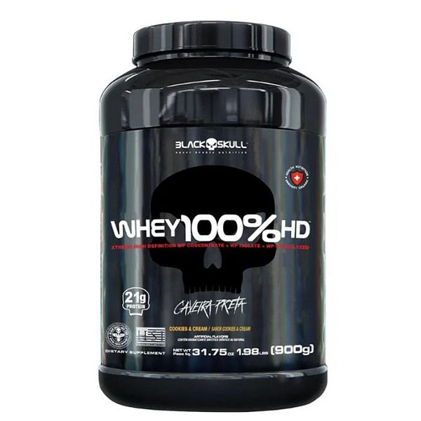 Whey 100% HD Pote 900g Black Skull - COOKIES AND CREAM