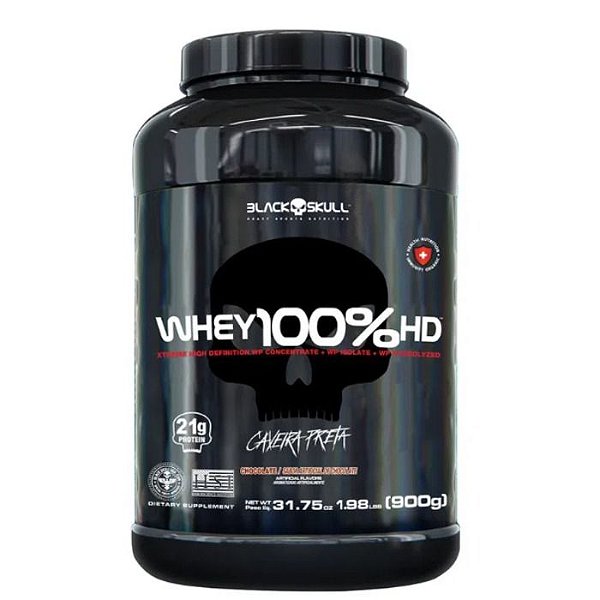 Whey 100% HD Pote 900g Black Skull - CHOCOLATE