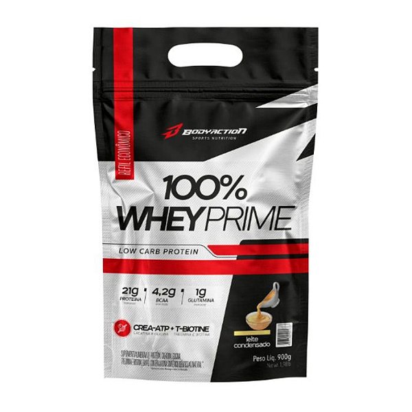 100% Whey Prime Refil 900g BodyAction - Leite Condensado