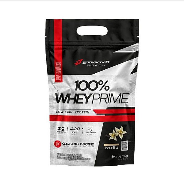 100% Whey Prime Refil 900g BodyAction - Baunilha