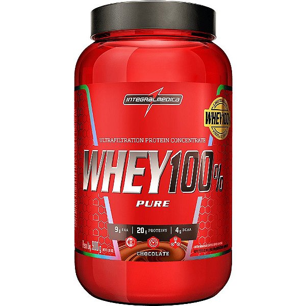 Whey 100% Pure Pote 900g Integralmedica - Chocolate