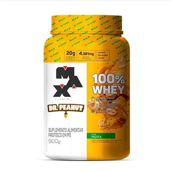 Foto de 100% Whey Dr Peanut 900g Max Titanium - Paçoca