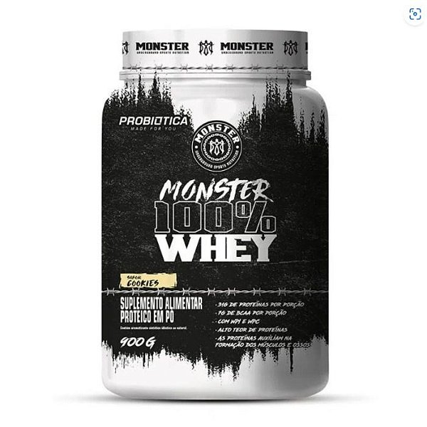 Monster 100% Whey Pote 900g Probiotica - Cookies