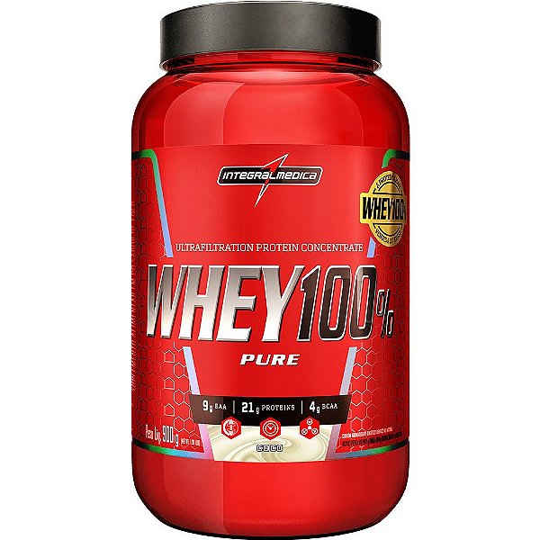 Whey 100% Pure Pote 900g Integralmedica - Coco