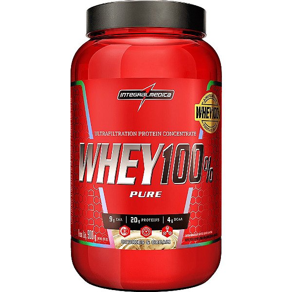 Whey 100% Pure Pote 900g Integralmedica - Cookies