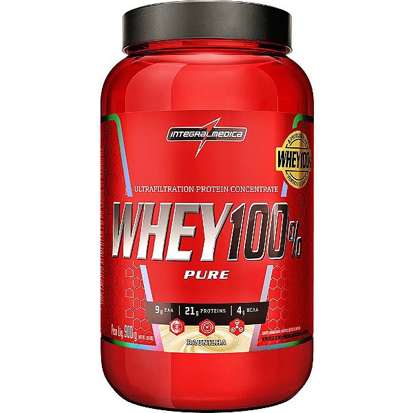Whey 100% Pure Pote 900g Integralmedica - Baunilha