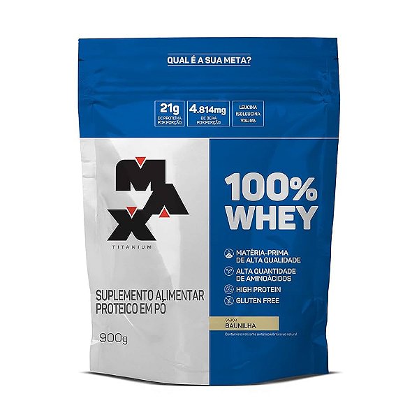 Foto de 100% Whey Refil 900g Max Titanium  - Baunilha