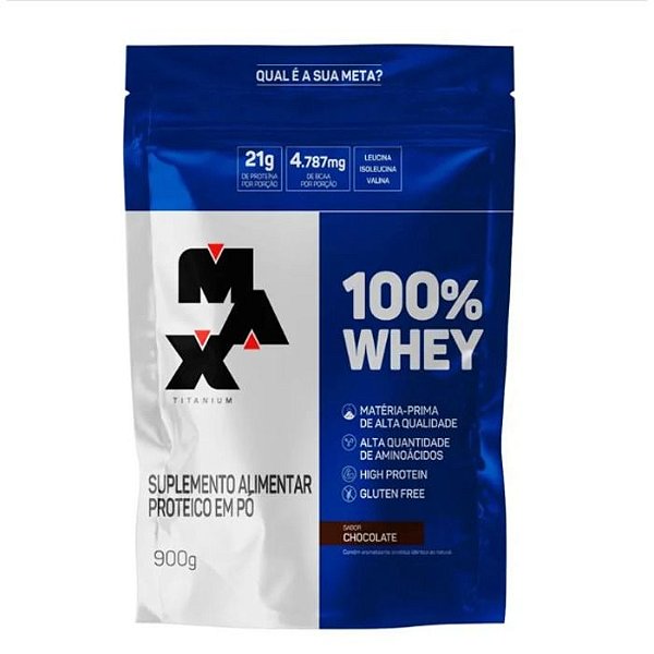 100% Whey Refil 900g Max Titanium - Chocolate