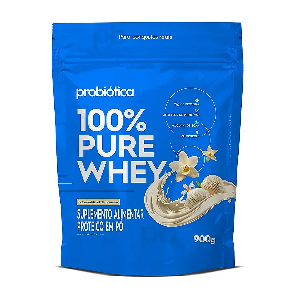 100% Pure Whey Refil 900g Probiótica - Baunilha