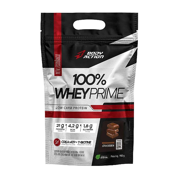 100% Whey Prime Refil 900g BodyAction - Chocolate