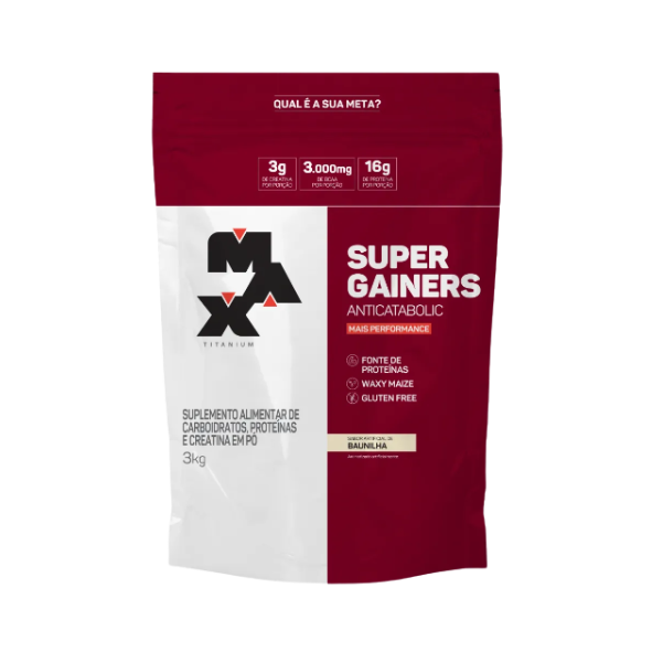Super Gainers Refil 3kg Max Titanium - Baunilha