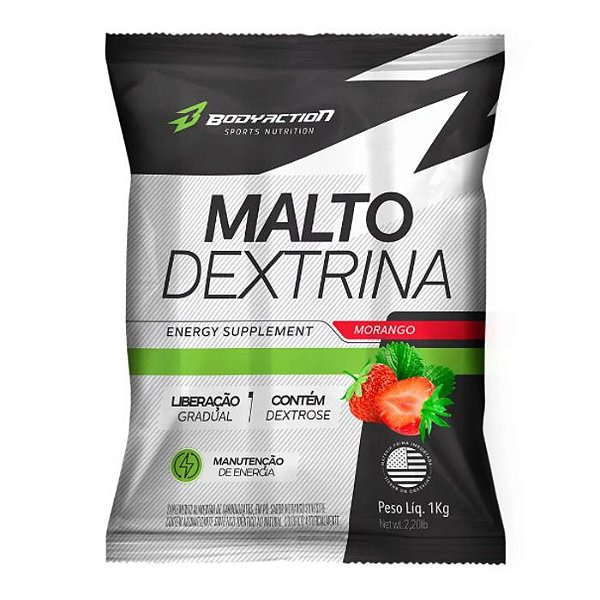 Maltodextrina 1kg BodyAction - Morango