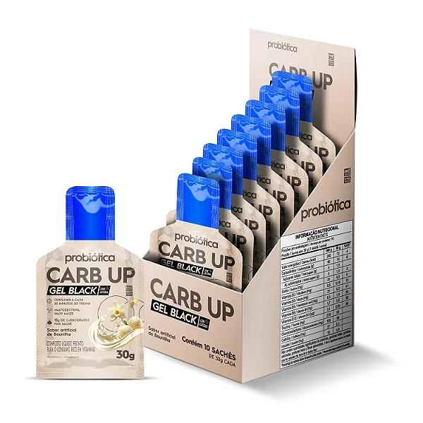 Carb Up Gel Black Sache 30g Display Com 10Un Probiotica - Baunilha