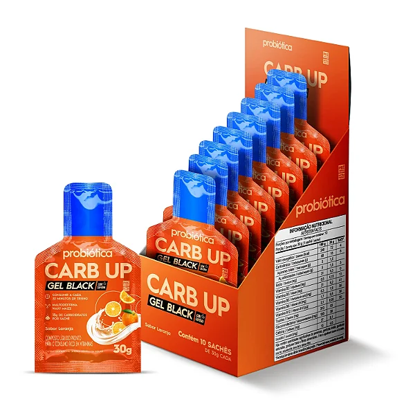 Carb Up Gel Black Sache 30g Display Com 10Un Probiotica - Laranja