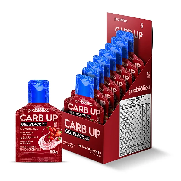 Carb Up Gel Black Sache 30g Display Com 10Un Probiotica - Morango