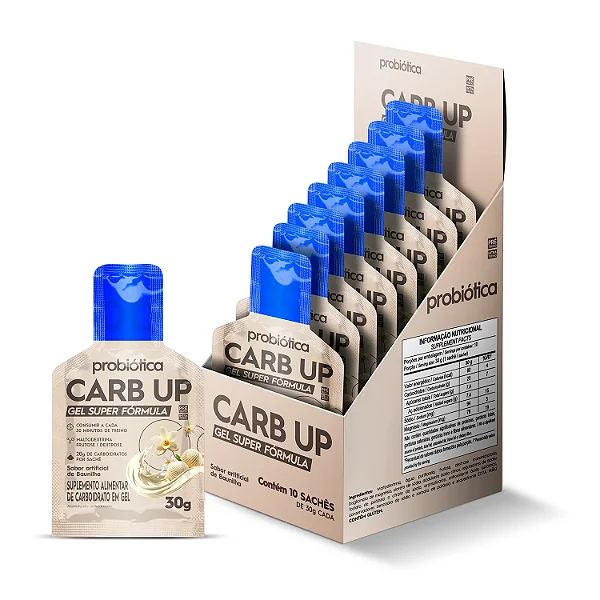 Foto de Carb Up Gel Super Formula Sache 30g Display Com 10un Probiotica - Baunilha